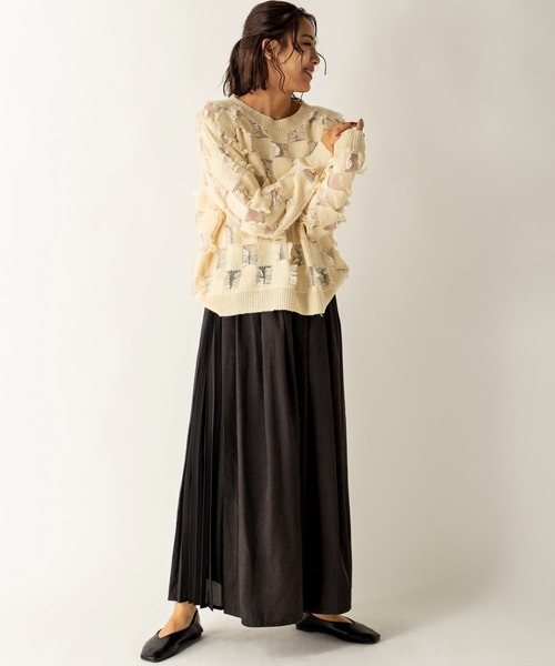 MILLION CARATS（ミリオンカラッツ）の「シアーブロッキングニット（ニット/セーター・レディース・グレー/アイボリー/キャメル・FREE）」の16枚目の写真