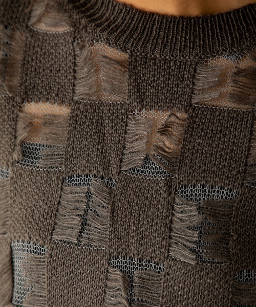 MILLION CARATS（ミリオンカラッツ）の「シアーブロッキングニット（ニット/セーター・レディース・グレー/アイボリー/キャメル・FREE）」の17枚目の写真