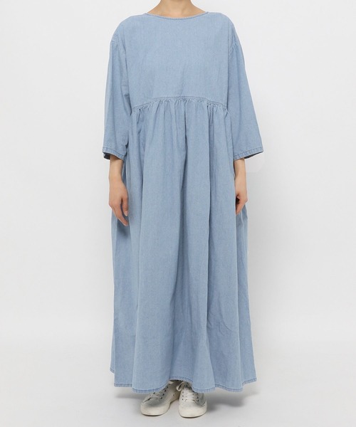 niko and...（ニコアンド）の「[niko and ...JEANS 2022SS]前後切り替えワンピース（ワンピース・レディース・ブルー・FREE）」の5枚目の写真