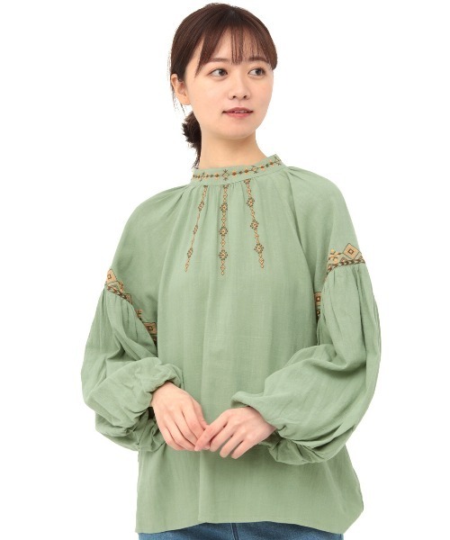 チチカカ（チチカカ）の「エスニック刺繍プルオーバー（シャツ/ブラウス・レディース・パープル/グリーン/アイボリー・FREE）」の10枚目の写真