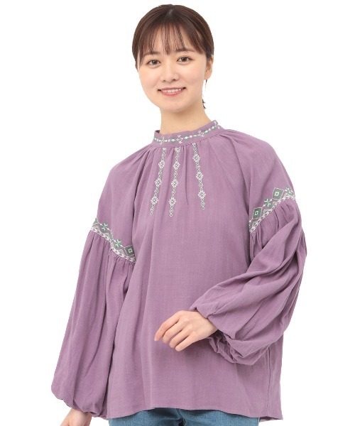 チチカカ（チチカカ）の「エスニック刺繍プルオーバー（シャツ/ブラウス・レディース・パープル/グリーン/アイボリー・FREE）」の11枚目の写真