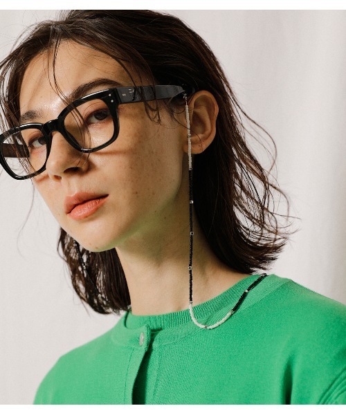 crie conforto（クリーコンフォルト）の「バイカラービーズマスクチェーン（マスク・レディース・ブラック/オレンジ/ブルー/グリーン・FREE）」の18枚目の写真