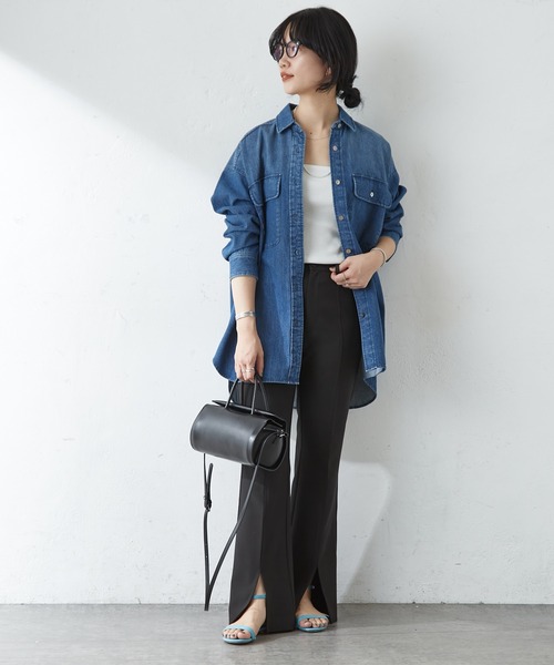 SHENERY（シーナリー）の「フロントスリットパンツ（その他パンツ・レディース・アイボリー/ブラック・36/38）」の12枚目の写真