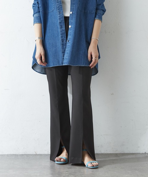 SHENERY（シーナリー）の「フロントスリットパンツ（その他パンツ・レディース・アイボリー/ブラック・36/38）」の6枚目の写真