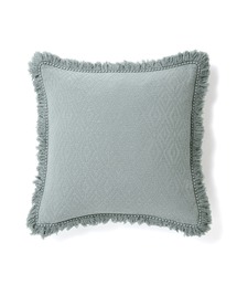 Francfranc（フランフラン）の「ダイヤ フリンジ クッションカバー 450×450 グリーン （091）（クッション/クッションカバー）」