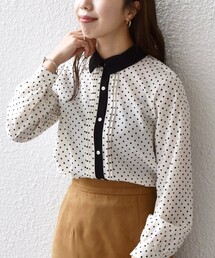 SHIPS any（シップス エニィ）の「SHIPS any: 〈ウォッシャブル〉ジョーゼット ポイントカラー シャツ ブラウス（シャツ/ブラウス）」