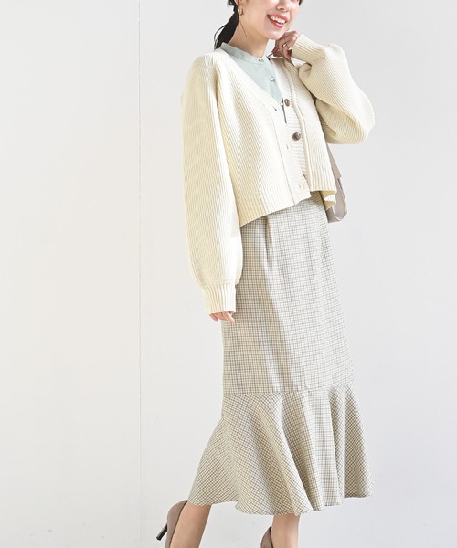 rps（アールピーエス）の「ポリエステルニットショートカーディガン（カーディガン/ボレロ・レディース・ブラック/オフホワイト/グリーン系その他/グリーン・M/フリー）」の8枚目の写真