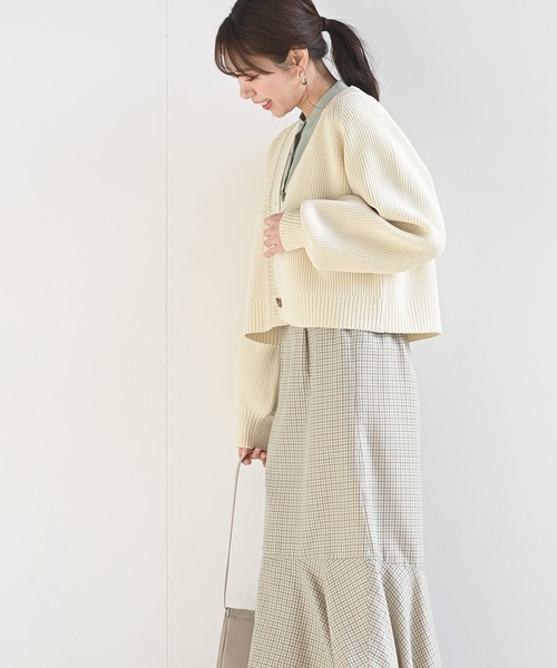 rps（アールピーエス）の「ポリエステルニットショートカーディガン（カーディガン/ボレロ・レディース・ブラック/オフホワイト/グリーン系その他/グリーン・M/フリー）」の12枚目の写真