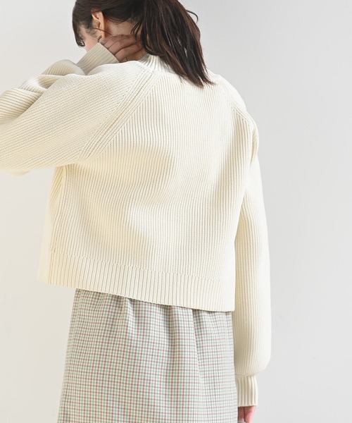 rps（アールピーエス）の「ポリエステルニットショートカーディガン（カーディガン/ボレロ・レディース・ブラック/オフホワイト/グリーン系その他/グリーン・M/フリー）」の5枚目の写真