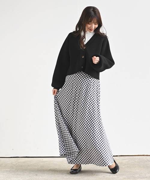 rps（アールピーエス）の「ポリエステルニットショートカーディガン（カーディガン/ボレロ・レディース・ブラック/オフホワイト/グリーン系その他/グリーン・M/フリー）」の9枚目の写真