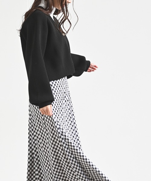 rps（アールピーエス）の「ポリエステルニットショートカーディガン（カーディガン/ボレロ・レディース・ブラック/オフホワイト/グリーン系その他/グリーン・M/フリー）」の17枚目の写真