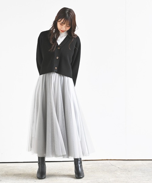 rps（アールピーエス）の「ポリエステルニットショートカーディガン（カーディガン/ボレロ・レディース・ブラック/オフホワイト/グリーン系その他/グリーン・M/フリー）」の10枚目の写真