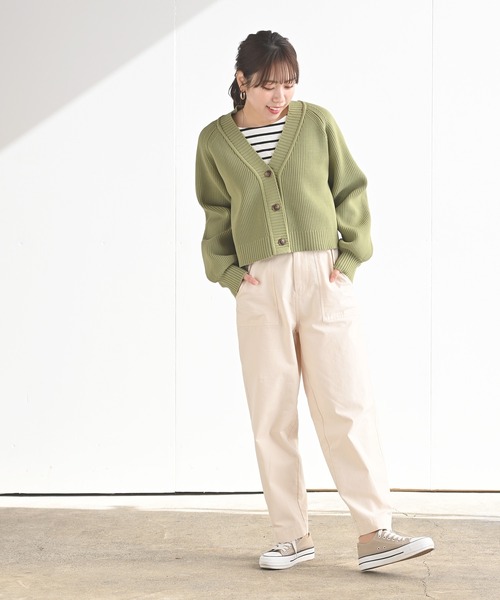 rps（アールピーエス）の「ポリエステルニットショートカーディガン（カーディガン/ボレロ・レディース・ブラック/オフホワイト/グリーン系その他/グリーン・M/フリー）」の22枚目の写真