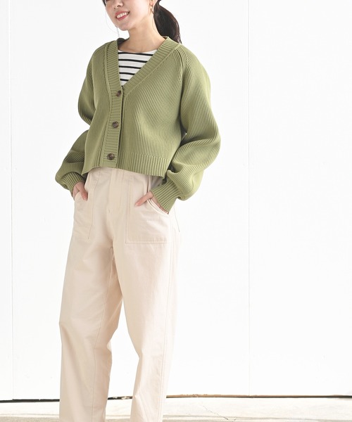 rps（アールピーエス）の「ポリエステルニットショートカーディガン（カーディガン/ボレロ・レディース・ブラック/オフホワイト/グリーン系その他/グリーン・M/フリー）」の14枚目の写真