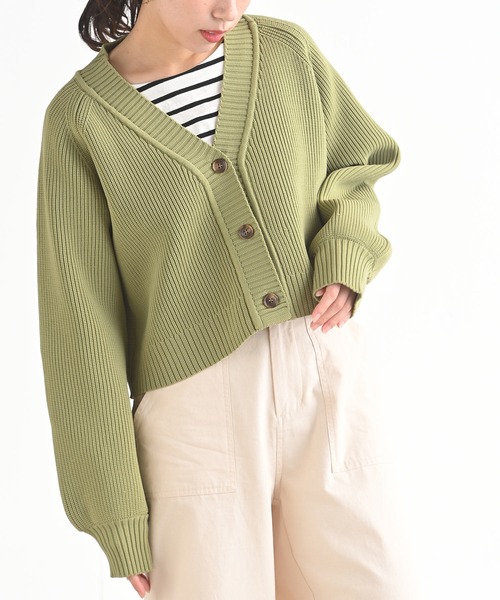 rps（アールピーエス）の「ポリエステルニットショートカーディガン（カーディガン/ボレロ・レディース・ブラック/オフホワイト/グリーン系その他/グリーン・M/フリー）」の7枚目の写真