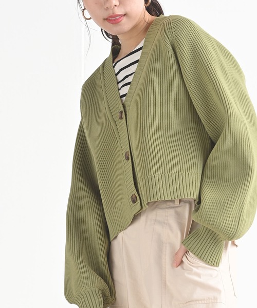 rps（アールピーエス）の「ポリエステルニットショートカーディガン（カーディガン/ボレロ・レディース・ブラック/オフホワイト/グリーン系その他/グリーン・M/フリー）」の11枚目の写真