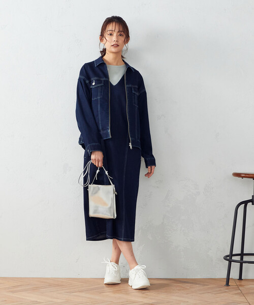 COMME CA ISM(コムサイズム)の「【サスティナブル】 リサイクルデニム Gジャン(デニムジャケット・レディース・ホワイト/インディゴブルー・MEDIUM/LARGE)」の9枚目の写真