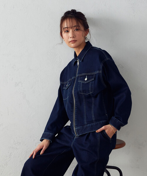 COMME CA ISM(コムサイズム)の「【サスティナブル】 リサイクルデニム Gジャン(デニムジャケット・レディース・ホワイト/インディゴブルー・MEDIUM/LARGE)」の12枚目の写真