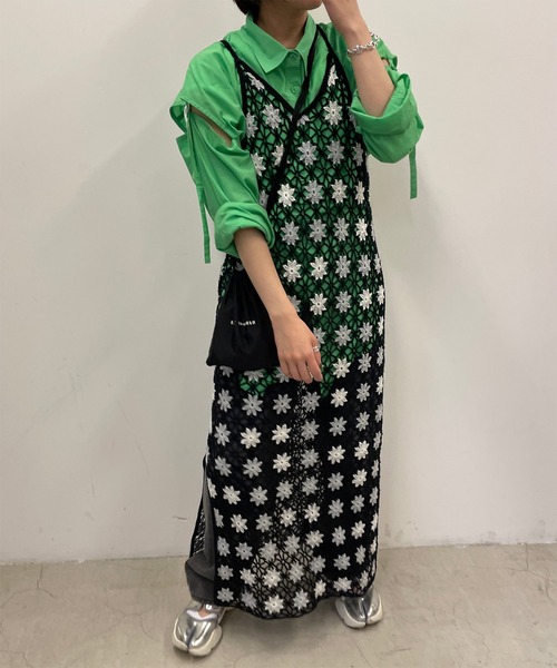 byYOUANCE(バイユアンス)の「マルチWAYオープンシャツ(シャツ/ブラウス・レディース・ホワイト/インディゴブルー/ピンク/イエロー/グリーン・FREE)」の14枚目の写真