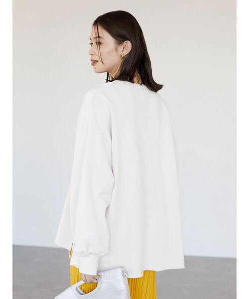 Green Parks(グリーンパークス)の「・novem9 製品洗いウラケプルオーバー(Tシャツ/カットソー・レディース・チャコールグレー/オフホワイト/イエロー/グリーン・FREE)」の9枚目の写真