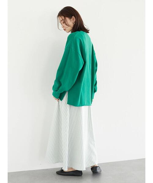 Green Parks(グリーンパークス)の「・novem9 製品洗いウラケプルオーバー(Tシャツ/カットソー・レディース・チャコールグレー/オフホワイト/イエロー/グリーン・FREE)」の15枚目の写真