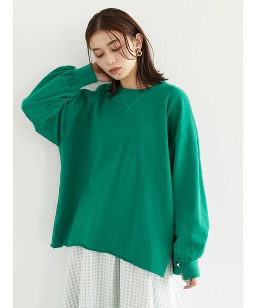 Green Parks(グリーンパークス)の「・novem9 製品洗いウラケプルオーバー(Tシャツ/カットソー・レディース・チャコールグレー/オフホワイト/イエロー/グリーン・FREE)」の16枚目の写真