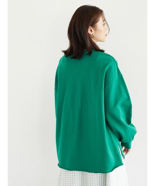 Green Parks(グリーンパークス)の「・novem9 製品洗いウラケプルオーバー(Tシャツ/カットソー・レディース・チャコールグレー/オフホワイト/イエロー/グリーン・FREE)」の17枚目の写真