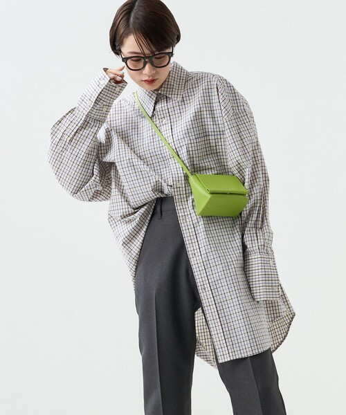 FREAK'S STORE（フリークスストア）の「カラーチェックビッグシャツ（シャツ/ブラウス・レディース・オフホワイト/オレンジ/グリーン・ﾌﾘ-）」の2枚目の写真