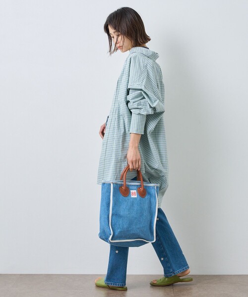 FREAK'S STORE（フリークスストア）の「カラーチェックビッグシャツ（シャツ/ブラウス・レディース・オフホワイト/オレンジ/グリーン・ﾌﾘ-）」の7枚目の写真