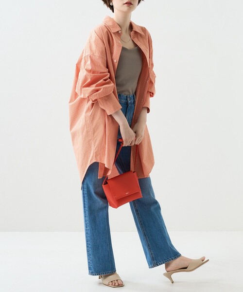 FREAK'S STORE（フリークスストア）の「カラーチェックビッグシャツ（シャツ/ブラウス・レディース・オフホワイト/オレンジ/グリーン・ﾌﾘ-）」の12枚目の写真