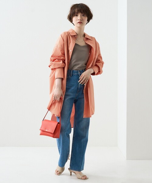 FREAK'S STORE（フリークスストア）の「カラーチェックビッグシャツ（シャツ/ブラウス・レディース・オフホワイト/オレンジ/グリーン・ﾌﾘ-）」の13枚目の写真