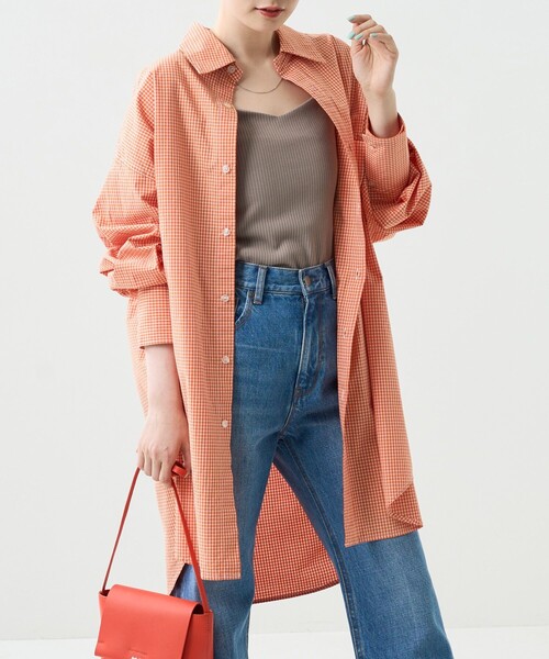 FREAK'S STORE（フリークスストア）の「カラーチェックビッグシャツ（シャツ/ブラウス・レディース・オフホワイト/オレンジ/グリーン・ﾌﾘ-）」の14枚目の写真