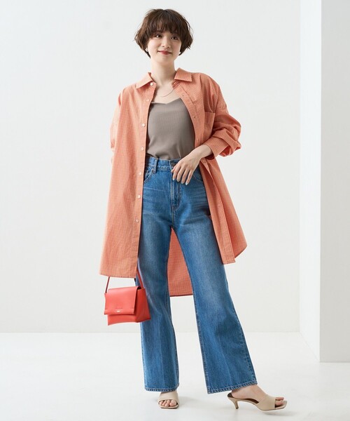 FREAK'S STORE（フリークスストア）の「カラーチェックビッグシャツ（シャツ/ブラウス・レディース・オフホワイト/オレンジ/グリーン・ﾌﾘ-）」の19枚目の写真