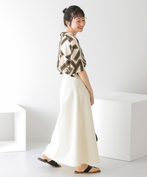 KBF(ケイビーエフ)の「ツイルフレアロングスカート(スカート・レディース・チャコールグレー/ライトカーキ/イエロー系その他・ONE)」の6枚目の写真