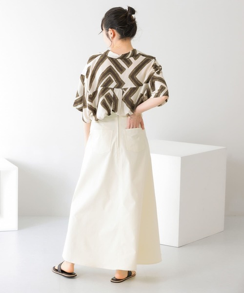 KBF(ケイビーエフ)の「ツイルフレアロングスカート(スカート・レディース・チャコールグレー/ライトカーキ/イエロー系その他・ONE)」の7枚目の写真