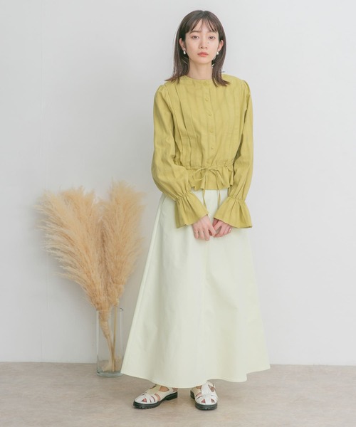 KBF(ケイビーエフ)の「ツイルフレアロングスカート(スカート・レディース・チャコールグレー/ライトカーキ/イエロー系その他・ONE)」の11枚目の写真