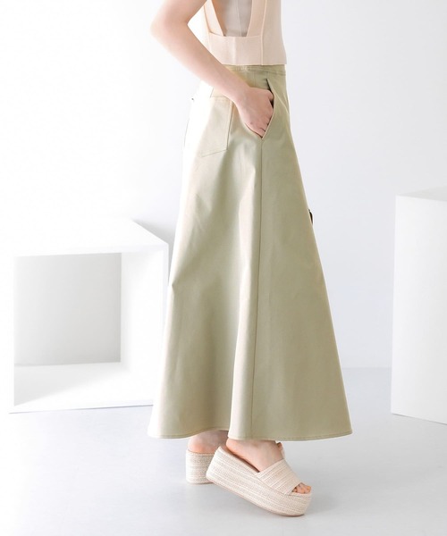 KBF(ケイビーエフ)の「ツイルフレアロングスカート(スカート・レディース・チャコールグレー/ライトカーキ/イエロー系その他・ONE)」の14枚目の写真