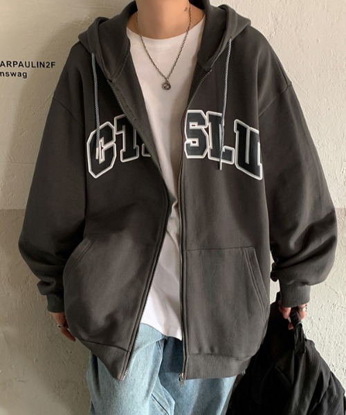 MGV(エムジーヴィー)の「カレッジロゴスジップアップパーカー(パーカー・メンズ・ブラック/グレー/ダークグレー・MEDIUM/LARGE/X-LARGE)」の8枚目の写真