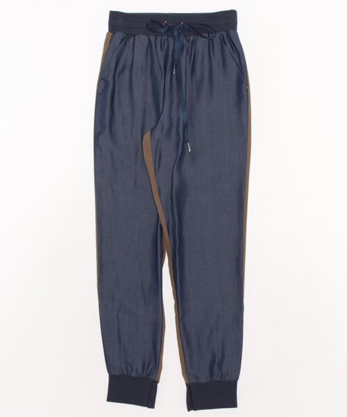 Q(キュー)の「バイカラーデニムジョガーパンツ(デニムパンツ・レディース・ネイビー/カーキ・MEDIUM)」の5枚目の写真
