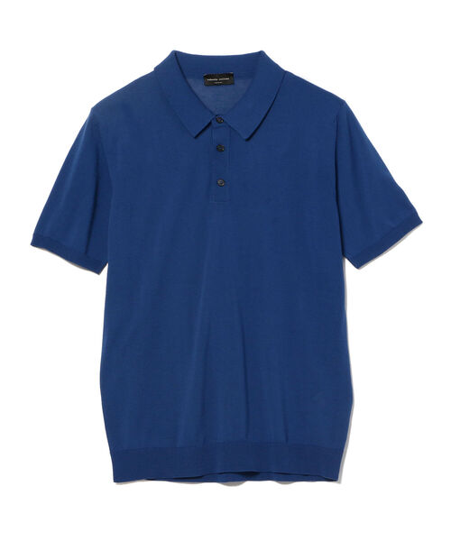 ROBERTO COLLINA（ロベルトコリーナ）の「ROBERTO COLLINA / ショートスリーブ ニットポロ（ポロシャツ・メンズ・ブラック/オリーブ/ブルー・46/48/44）」の3枚目の写真