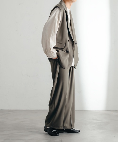 epnok（エプノック）の「ダブルテーラードジレベスト（ベスト・メンズ・グレイッシュベージュ/ダークブラウン/グレイッシュブルー・SMALL/MEDIUM/LARGE）」の8枚目の写真