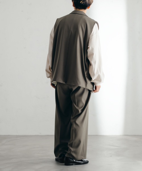 epnok（エプノック）の「ダブルテーラードジレベスト（ベスト・メンズ・グレイッシュベージュ/ダークブラウン/グレイッシュブルー・SMALL/MEDIUM/LARGE）」の9枚目の写真