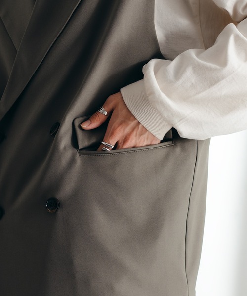 epnok（エプノック）の「ダブルテーラードジレベスト（ベスト・メンズ・グレイッシュベージュ/ダークブラウン/グレイッシュブルー・SMALL/MEDIUM/LARGE）」の20枚目の写真