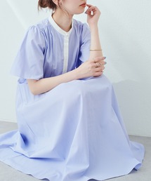 natural couture | ZOZO先行販売/軽やかな春の雰囲気をとったような1枚 パール釦フレアスリーブシャツワンピース(ワンピース)