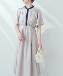 natural couture | 軽やかな春の雰囲気をまとったような1枚 パール釦フレアスリーブシャツワンピース(ワンピース)