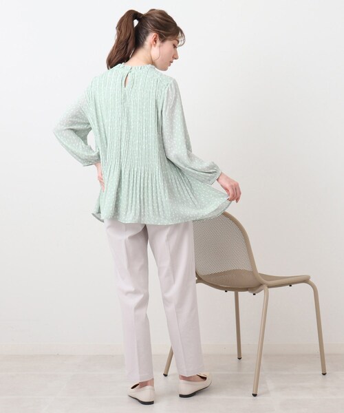 DRESKIP（ドレスキップ）の「◆シフォンプリーツフリル七分袖ブラウス（シャツ/ブラウス・レディース・グリーン系1/ブラック系/ホワイト系3・02/03/04）」の17枚目の写真