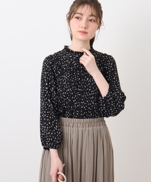 DRESKIP（ドレスキップ）の「◆シフォンプリーツフリル七分袖ブラウス（シャツ/ブラウス・レディース・グリーン系1/ブラック系/ホワイト系3・02/03/04）」の19枚目の写真