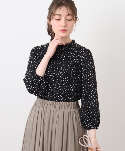 DRESKIP（ドレスキップ）の「◆シフォンプリーツフリル七分袖ブラウス（シャツ/ブラウス・レディース・グリーン系1/ブラック系/ホワイト系3・02/03/04）」の21枚目の写真