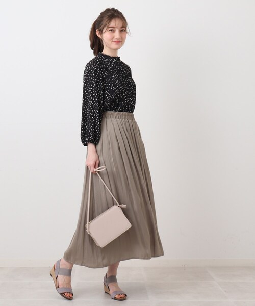 DRESKIP（ドレスキップ）の「◆シフォンプリーツフリル七分袖ブラウス（シャツ/ブラウス・レディース・グリーン系1/ブラック系/ホワイト系3・02/03/04）」の22枚目の写真