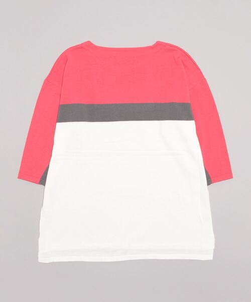 BLUE TORNADO（ブルートルネード）の「BLUE TORNADO∴BIGシルエット7分袖ラインニット（ニット/セーター・メンズ・ピンク・F）」の2枚目の写真